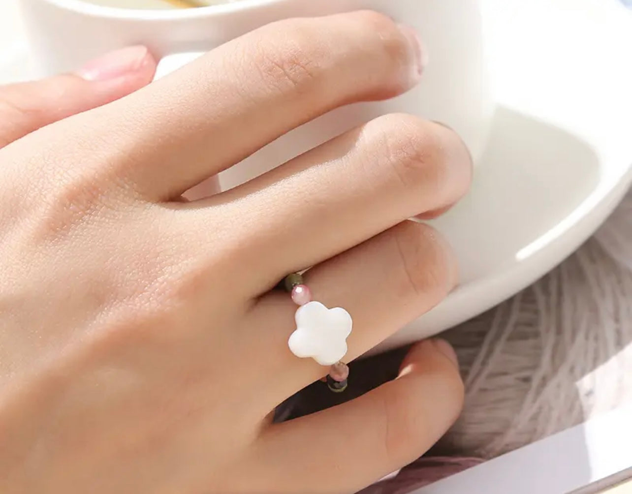 Tourmaline flower ring