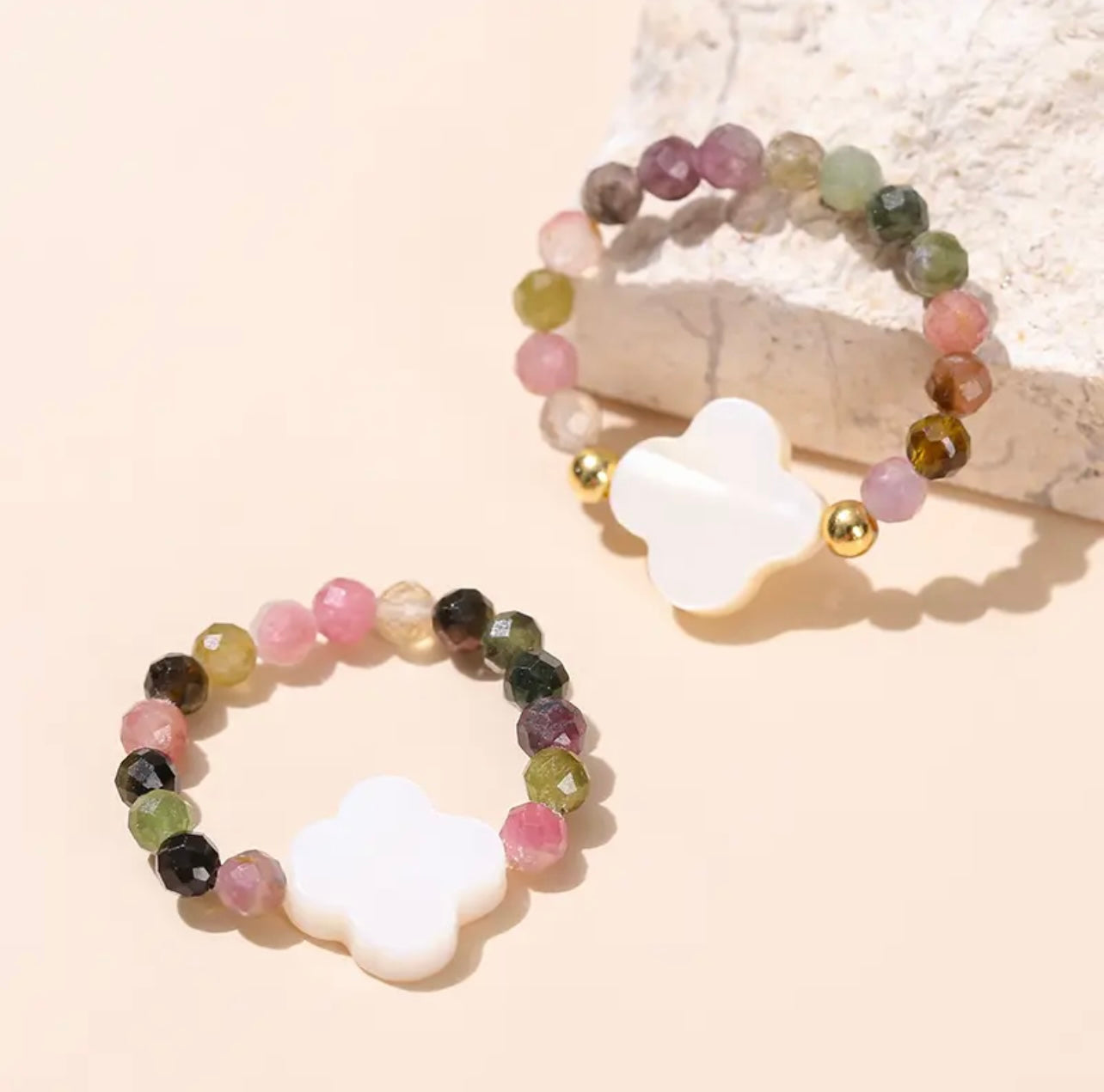Tourmaline flower ring